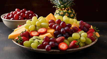 Assorted Fresh Ripe Delicious Fruits As Background