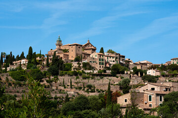 Fototapeta na wymiar View on the City of Valdemosa in the island of Majorca in Spain