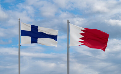 Bahrain and Finland flags, country relationship concept