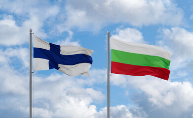 Bulgaria and Finland flags, country relationship concept