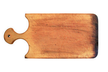 old wooden cutting board, isolated