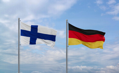Germany and Finland flags, country relationship concept