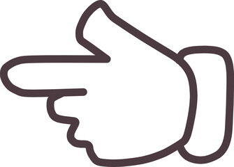 人差し指で左を指さしているシンプルな手の線画