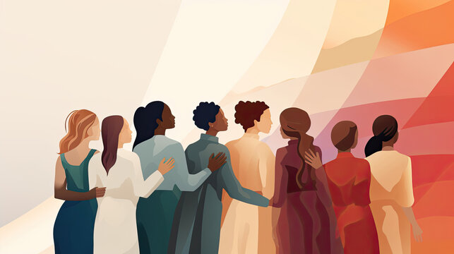 An image for a corporate diversity and inclusion initiative. Shows a diverse team working harmoniously