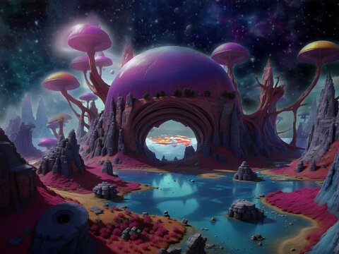 a gathering place for aliens in outer space