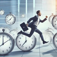 Planning time management and control concept for efficient and successful business profits illustration poster elements