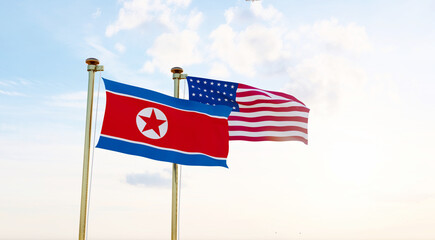 Israel and Turkey flags waving together on blue sky. 