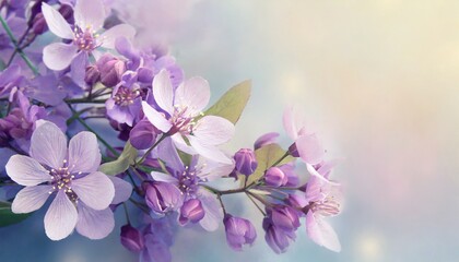 Obraz premium Lavender flowers in the garden in pastel colors