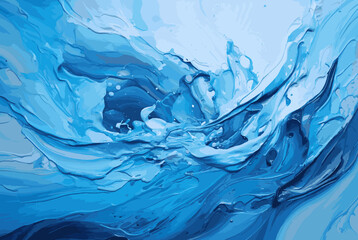 Abstract art blue paint background with liquid fluid grunge texture. eps 10 - obrazy, fototapety, plakaty