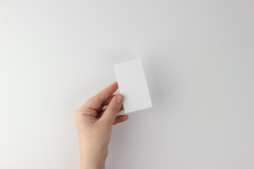 Business Card mockup in minimalist style, blank card in hand