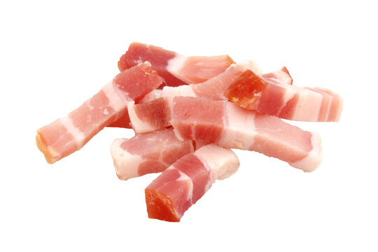 Smoked pork lardons / Transparent background	