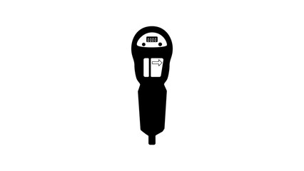 Parking meter, black isolated silhouette
