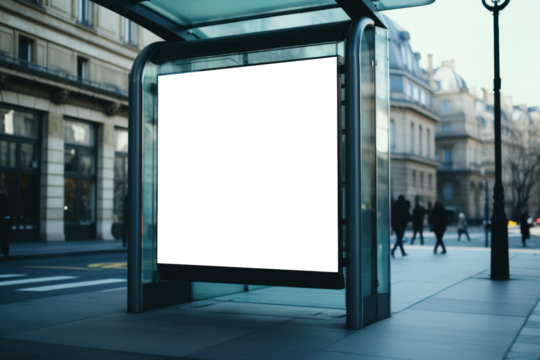 panneau publicitaire personnalisable pour maquette de présentation de publicité dans un environnement urbain