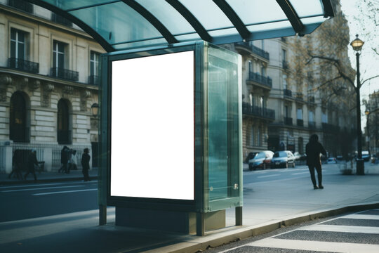 Naklejki panneau publicitaire personnalisable pour maquette de présentation de publicité dans un environnement urbain