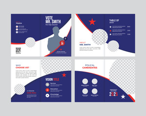 creative modern political election brochure layout vector design template  