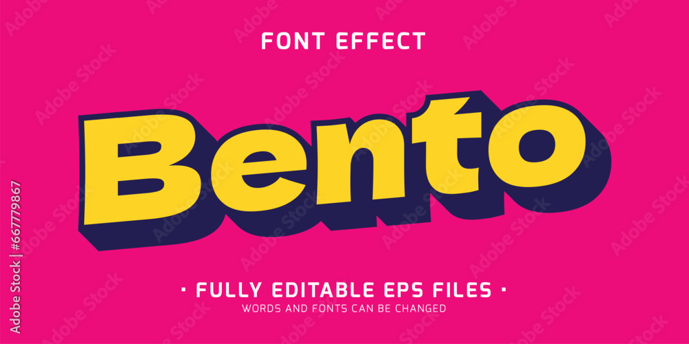 Poster vector playful doodle bento text effect editable font style