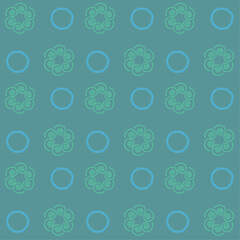 seamless pattern with flowers and circles
