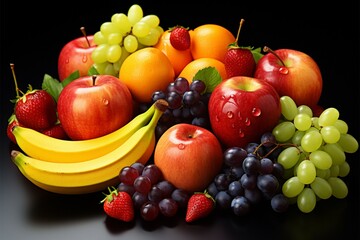 A delightful assembly of assorted and colorful fruits, gathered together