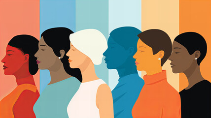 Obraz premium illustration of diverse people, diversity, equality. Generative AI