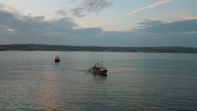 Fisherboats in the near of Mousehole in Cornwall