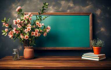 Empty vintage blackboard