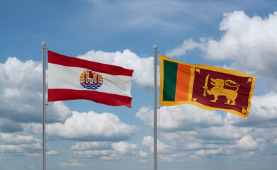 Sri Lanka and French Polynesia flags, country relationship concept