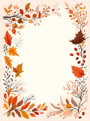 Fototapeta na wymiar autumn leaves background, autumn leaves frame, autumn leaves border, ai generated