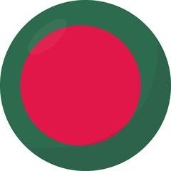 Bangladesh flag circle 3D cartoon style.