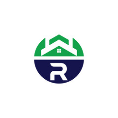 Modern real estate r logo design - obrazy, fototapety, plakaty