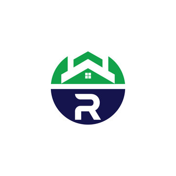 Modern real estate r logo design