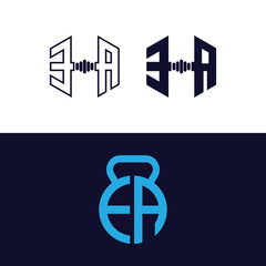 Modern letter ea logo design - obrazy, fototapety, plakaty