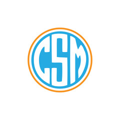 Modern letter csm logo design