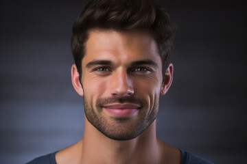 Obraz premium Photo image of handsome cool nice young man created with generative AI technology