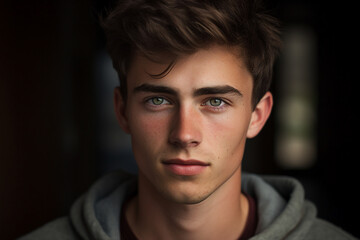 Fototapeta premium Photo image of handsome cool nice young man created with generative AI technology