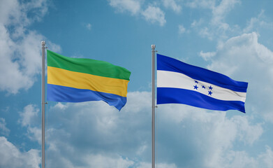 Honduras and Gabon flags, country relationship concept
