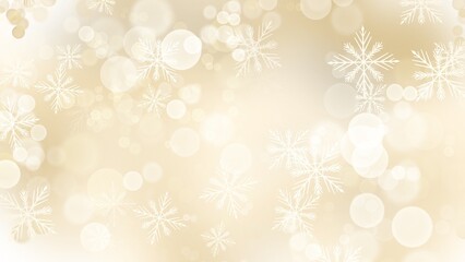 White Snow flake on Gold Background in Christmas holiday 