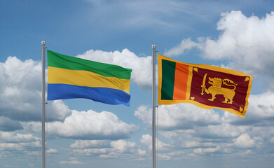 Sri Lanka and Gabon flags, country relationship concept