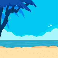 Fototapeta na wymiar Summer background beach landscape