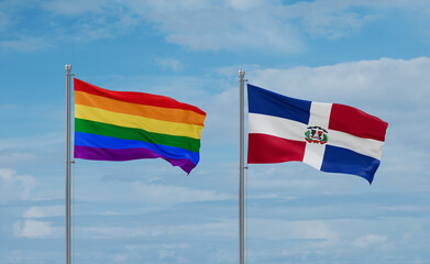 Belgium and LGBT movement flags, country relationship concept