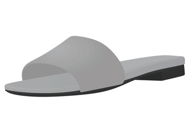 Grey  woman sandal. vector illustration