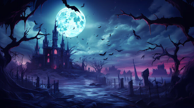 Purple Halloween Background Wallpaper Poster PPT