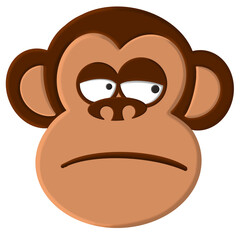 Playful Cute Monkey Illustration, This charming artwork features an endearing monkey character that's perfect for adding a playful and lighthearted touch to your creative projects.

