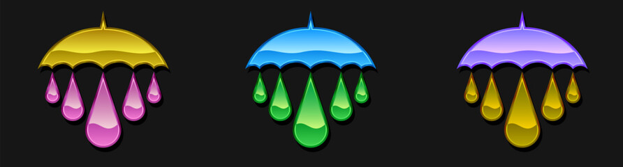 Umbrella abstract vector template design emblem logo, Water, Ecology, Business technology universal idea, Vector illustration