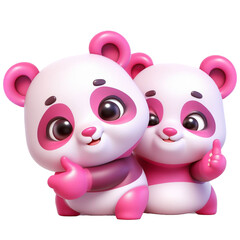Naklejka premium Panda 3D