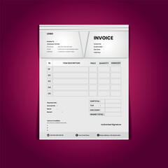 vector flat design driving school invoice,Vector electrician invoice, vector minimal invoice design