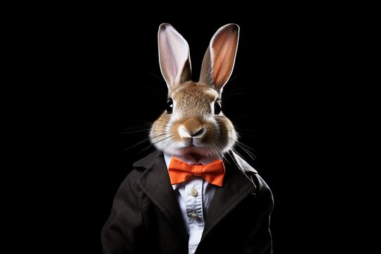 A Dapper Bunny in a Stylish Outfit