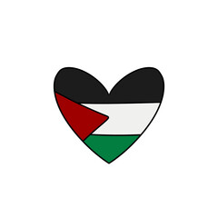 Palestine flag with heart shaped. Culture, Religion, and Social Issues