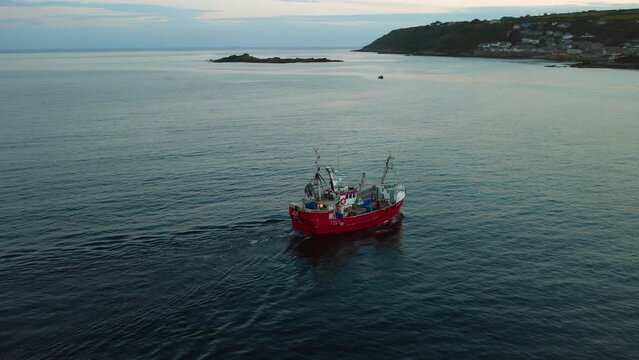 Fisherboats in the near of Mousehole in Cornwall