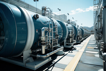 Hydrogen Energy Production Tanks - obrazy, fototapety, plakaty