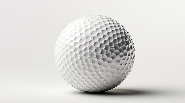 Golf Ball Macro Photography on Clean White Surface